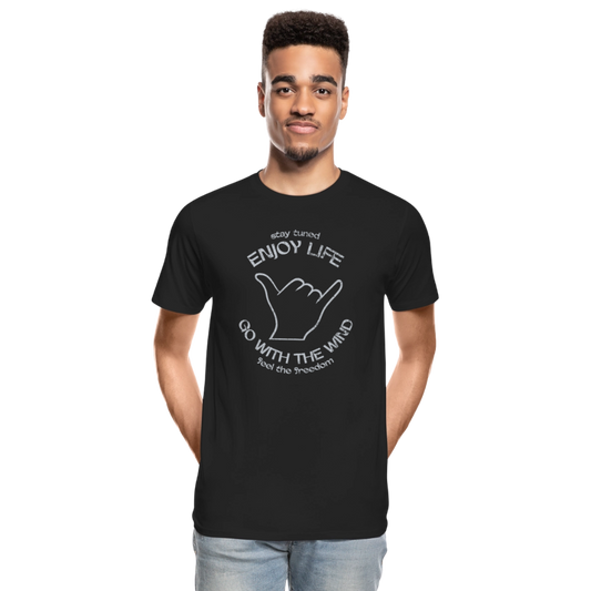 Männer Premium Bio T-Shirt -enjoy life- - Schwarz