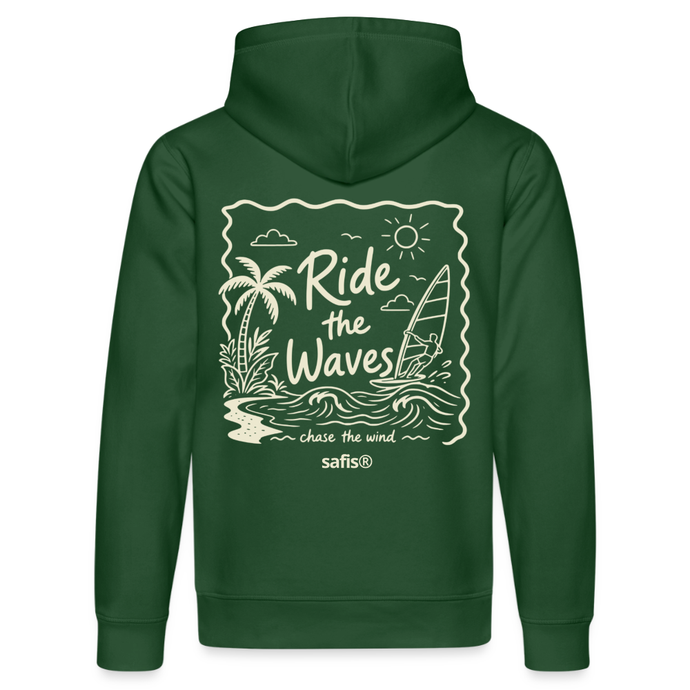 Ride the waves - Unisex Bio-Hoodie DRUMMER - Flaschengrün