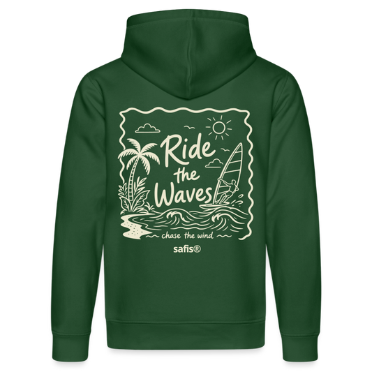 Ride the waves - Unisex Bio-Hoodie DRUMMER - Flaschengrün