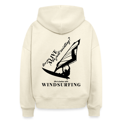 Windsurf Frauen Bio Hoodie -are you alive- - Weißgrau