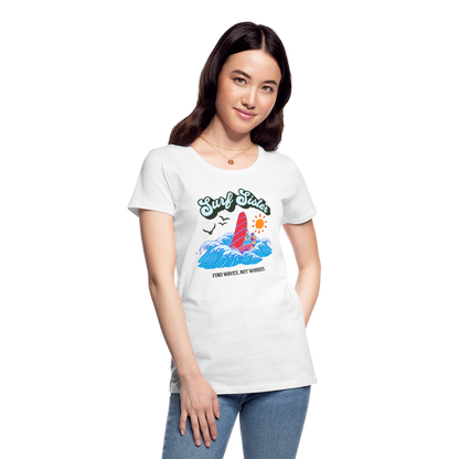 Frauen Premium Bio T-Shirt -surf sister- - Weiß