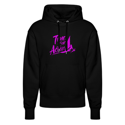 Unisex Relaxed Fit Bio-Hoodie -time for action- - Schwarz