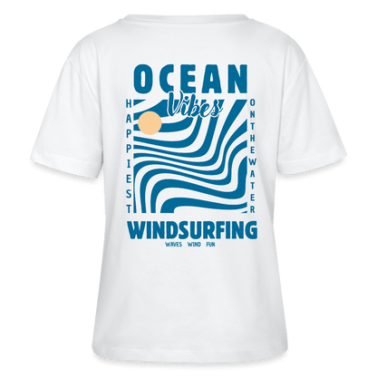 women's windsurfing t-shirts -happiest- - Weiß