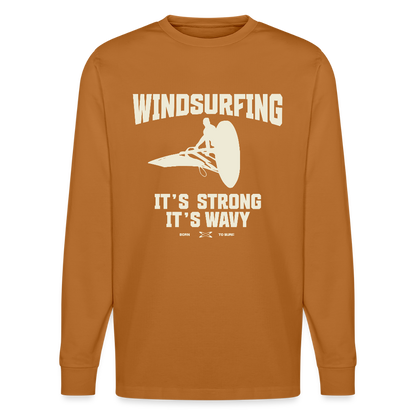 Unisex Bio-Langarmshirt -wavy- - Herbstorange