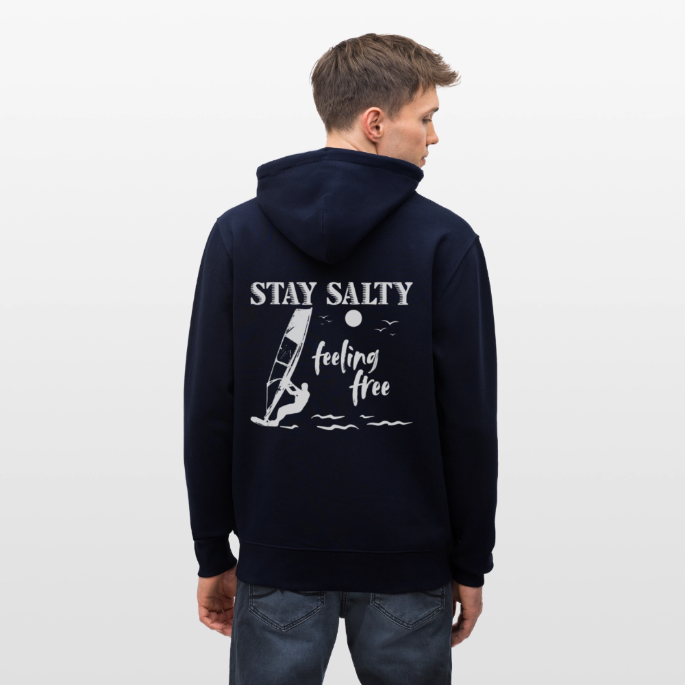 Unisex Bio-Kapuzenjacke CULTIVATOR -stay salty- - Navy