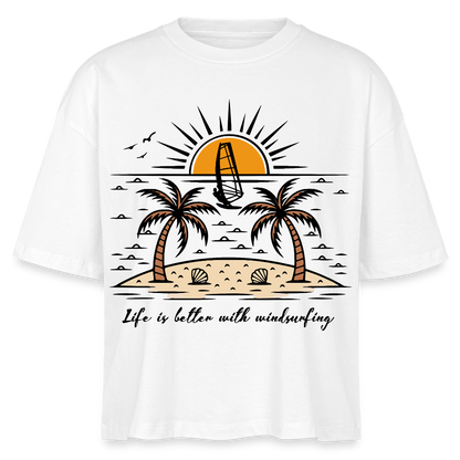 Frauen Boxy Bio-T-Shirt -better life- - Weiß