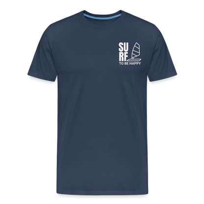 Männer Premium Bio T-Shirt -surf to be happy- - Navy