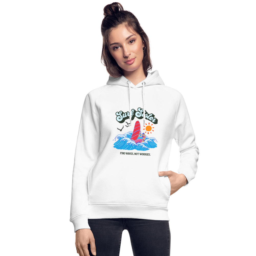 Unisex Bio-Hoodie -surf sister- - Weiß