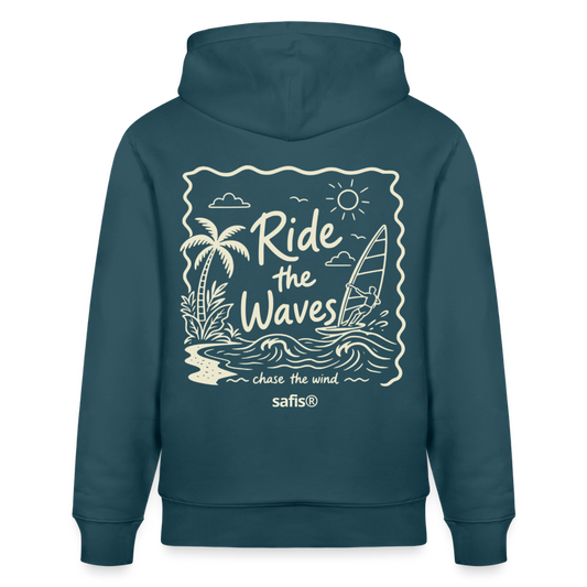 safis Windsurf Hoodie Männer Bio-Hoodie CRUISER -ride the waves- - Dunkles Petrol