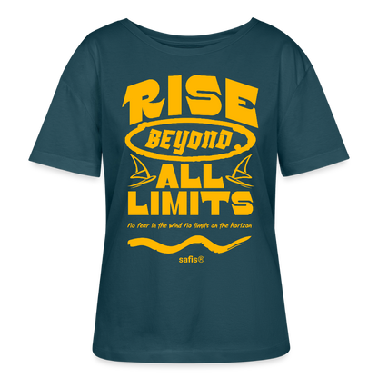 -rise all limits- Relaxed Rundhals Frauen Bio-T-Shirt - Dunkles Petrol