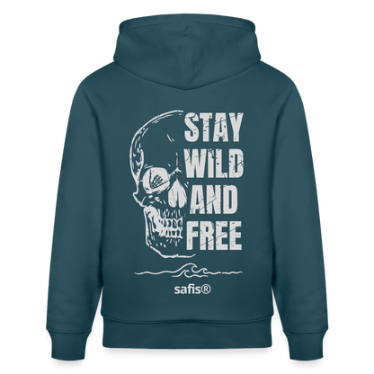 safis® Windsurfkleidung -wild and free- Unisex Bio-Hoodie CRUISER - Dunkles Petrol