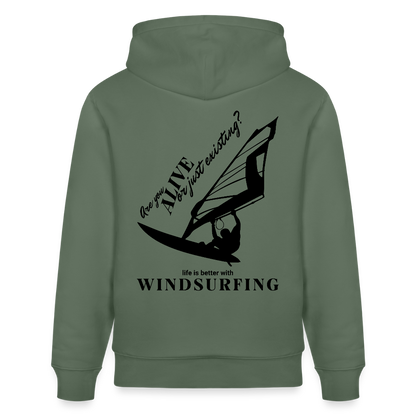  Windsurfer Hoodie CRUISER -are you alive- - Tanngrün