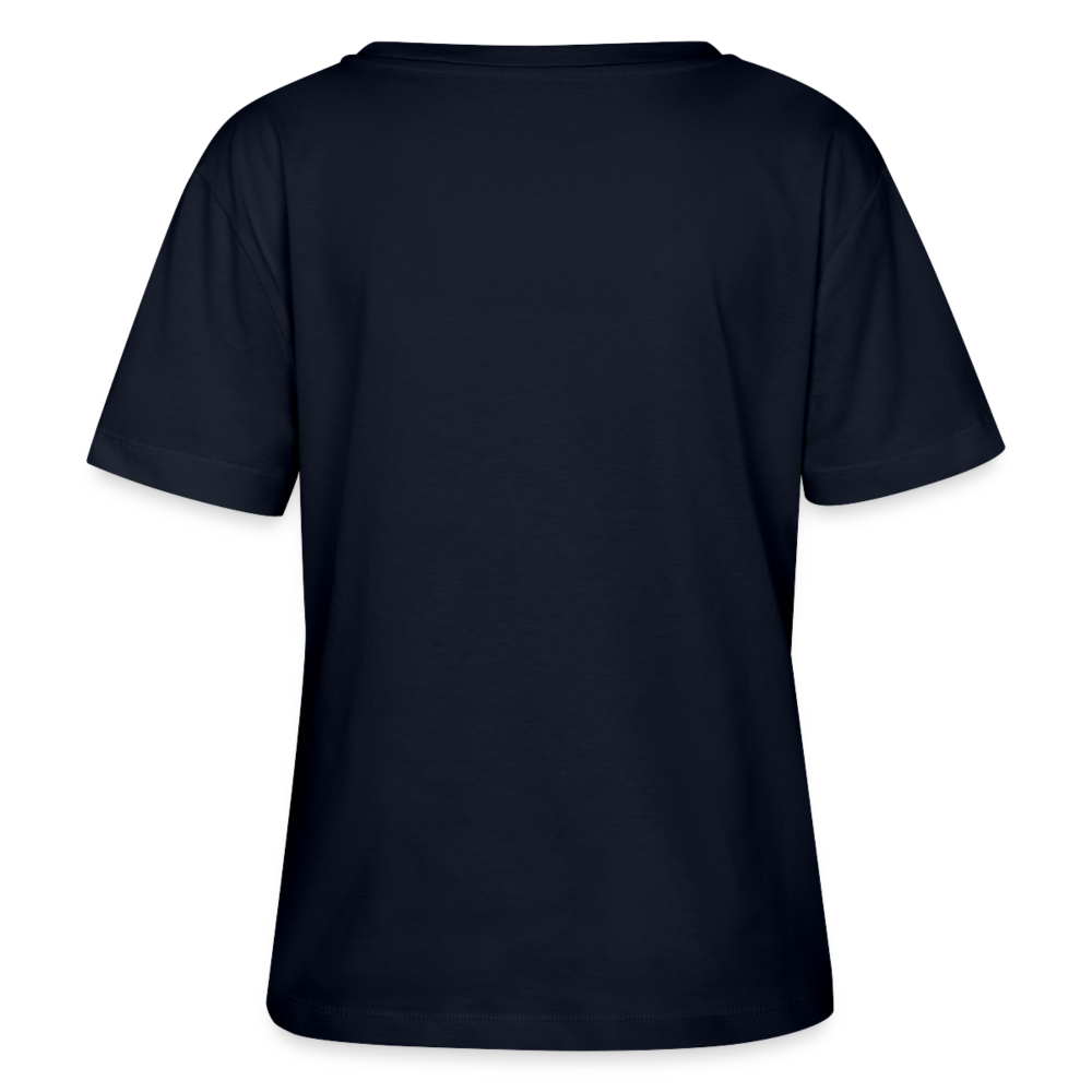 Relaxed Rundhals Frauen Bio-T-Shirt -Farbklecks- - Navy