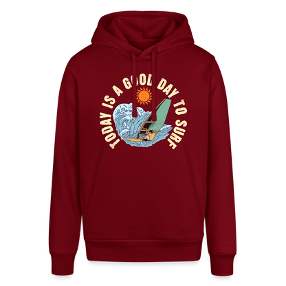 Unisex Bio-Hoodie -good day to surf- - Burgunderrot