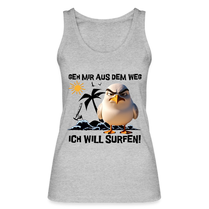 Frauen Bio Tank Top -ich will surfen- - Grau meliert