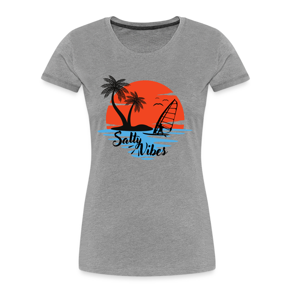 Frauen Premium Bio T-Shirt -salty vibes- - Grau meliert