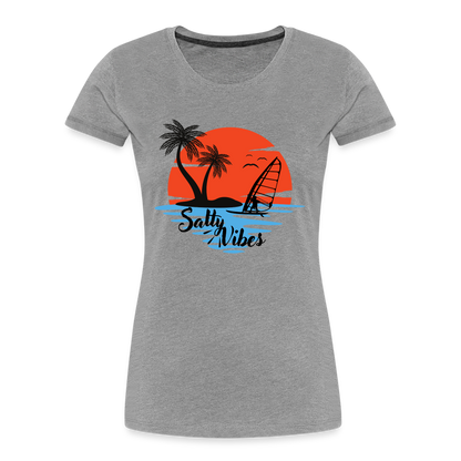 Frauen Premium Bio T-Shirt -salty vibes- - Grau meliert