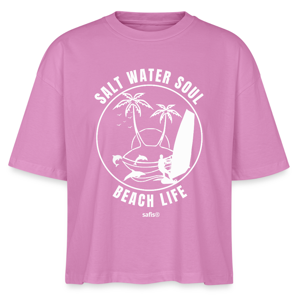 safis® Windsurfing Frauen Boxy Bio-T-Shirt Nova -salt water soul- - Pink