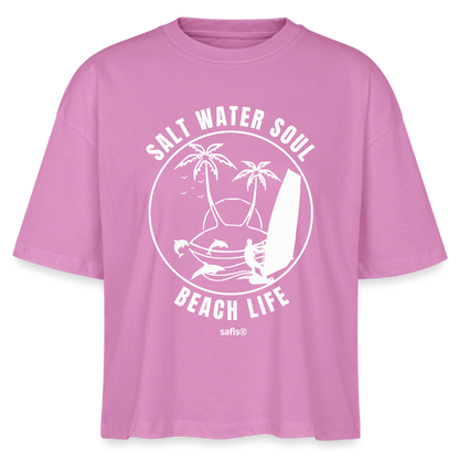 safis® Windsurfing Frauen Boxy Bio-T-Shirt Nova -salt water soul- - Pink