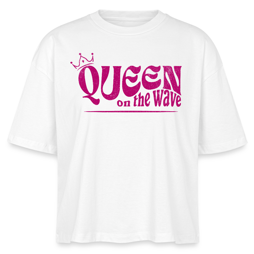 Frauen Boxy Bio-T-Shirt Nova -Queen on the wave- - Weiß