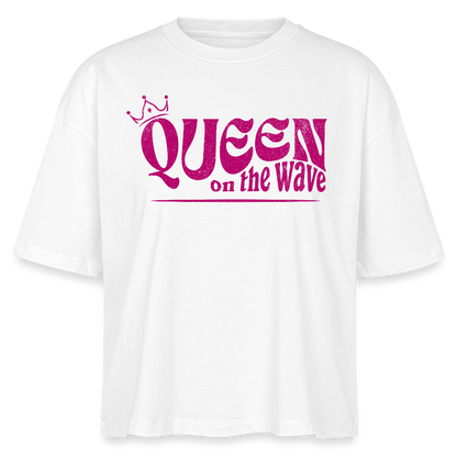 Frauen Boxy Bio-T-Shirt Nova -Queen on the wave- - Weiß