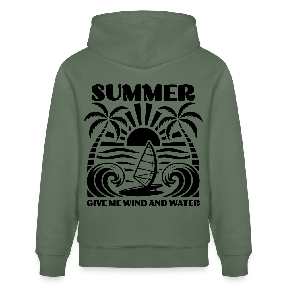 Unisex Bio-Hoodie CRUISER -give me wind and water- - Tanngrün