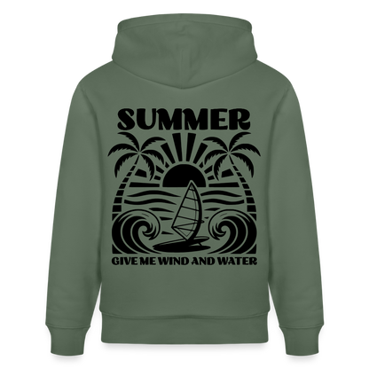 Unisex Bio-Hoodie CRUISER -give me wind and water- - Tanngrün