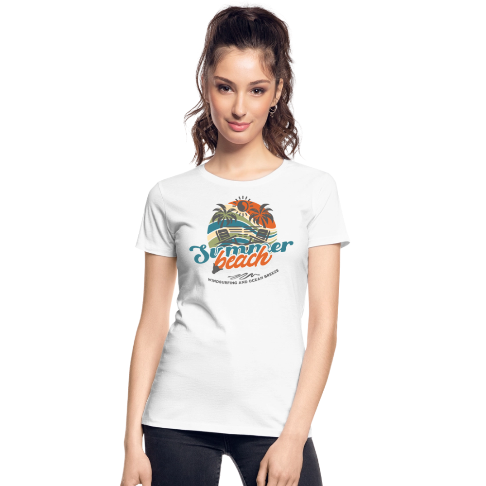 Frauen Premium Bio T-Shirt -summer beach- - Weiß