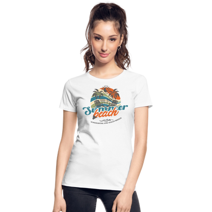 Frauen Premium Bio T-Shirt -summer beach- - Weiß