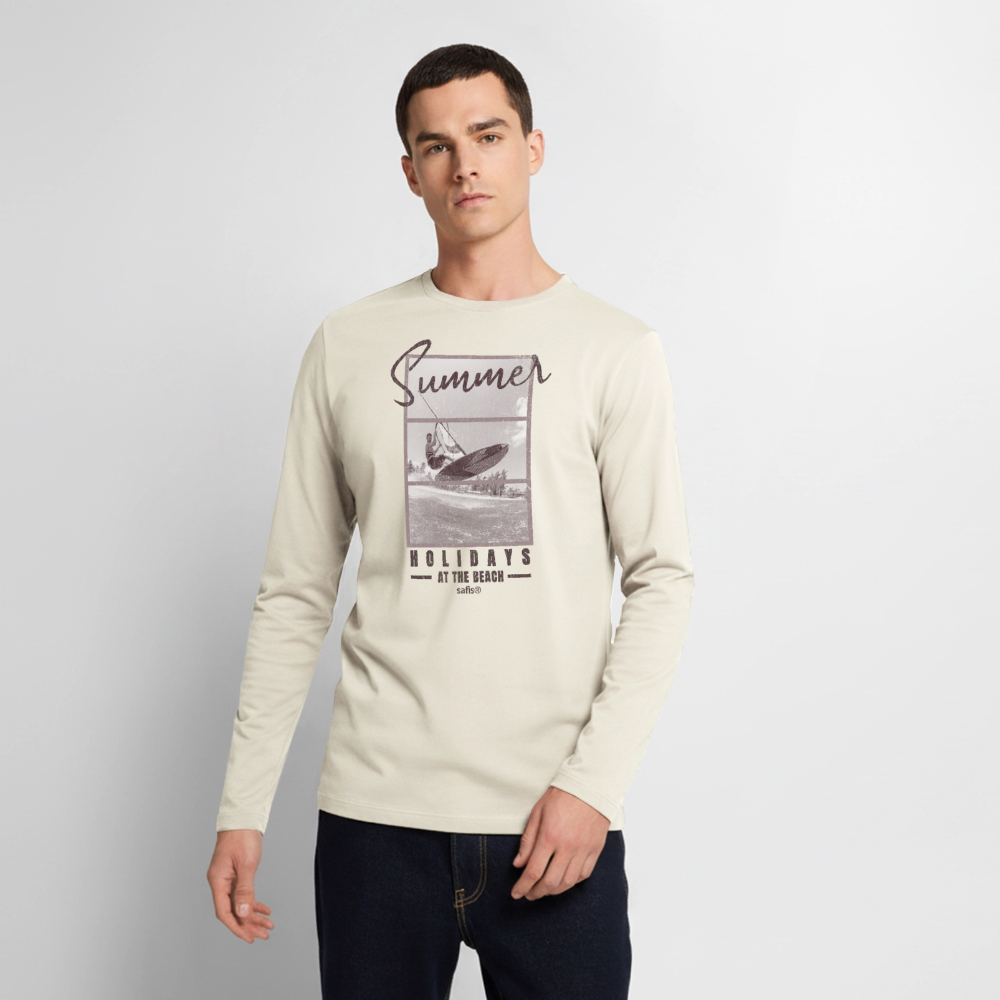 -holidays- Männer Premium Bio Langarmshirt - Naturweiß
