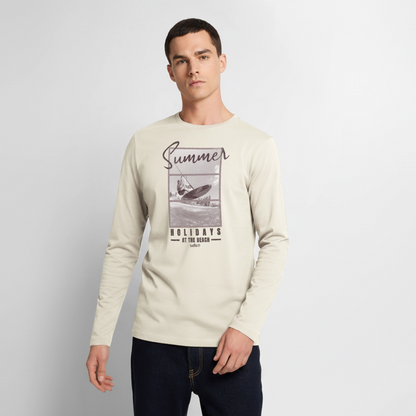 -holidays- Männer Premium Bio Langarmshirt - Naturweiß