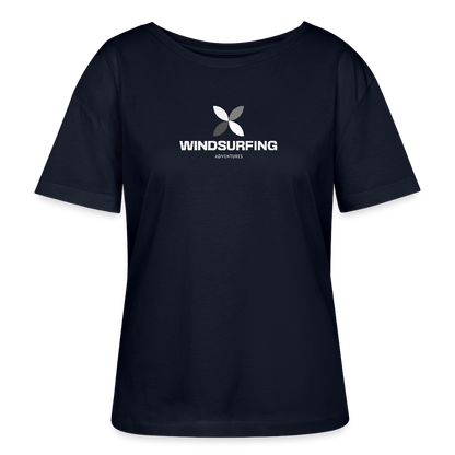 Relaxed Rundhals Frauen Bio-T-Shirt -adventure- - Navy
