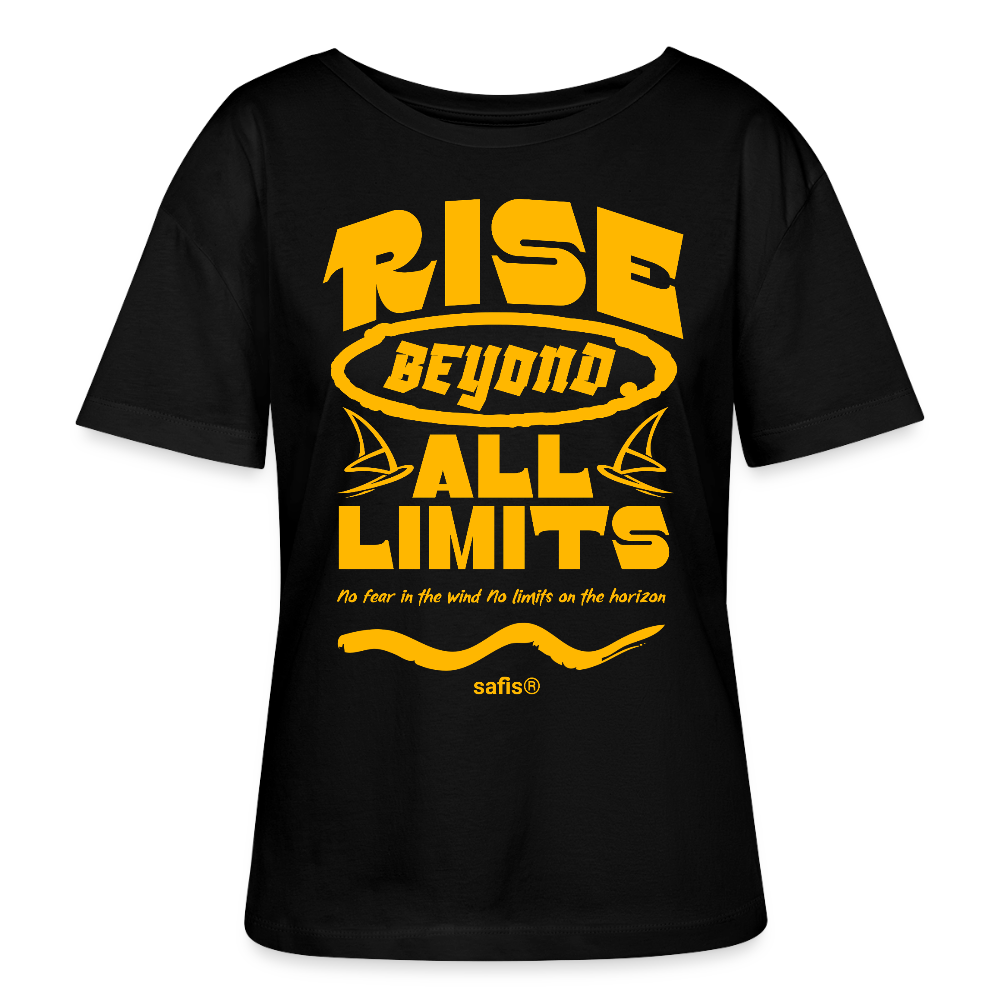 -rise all limits- Relaxed Rundhals Frauen Bio-T-Shirt - Schwarz