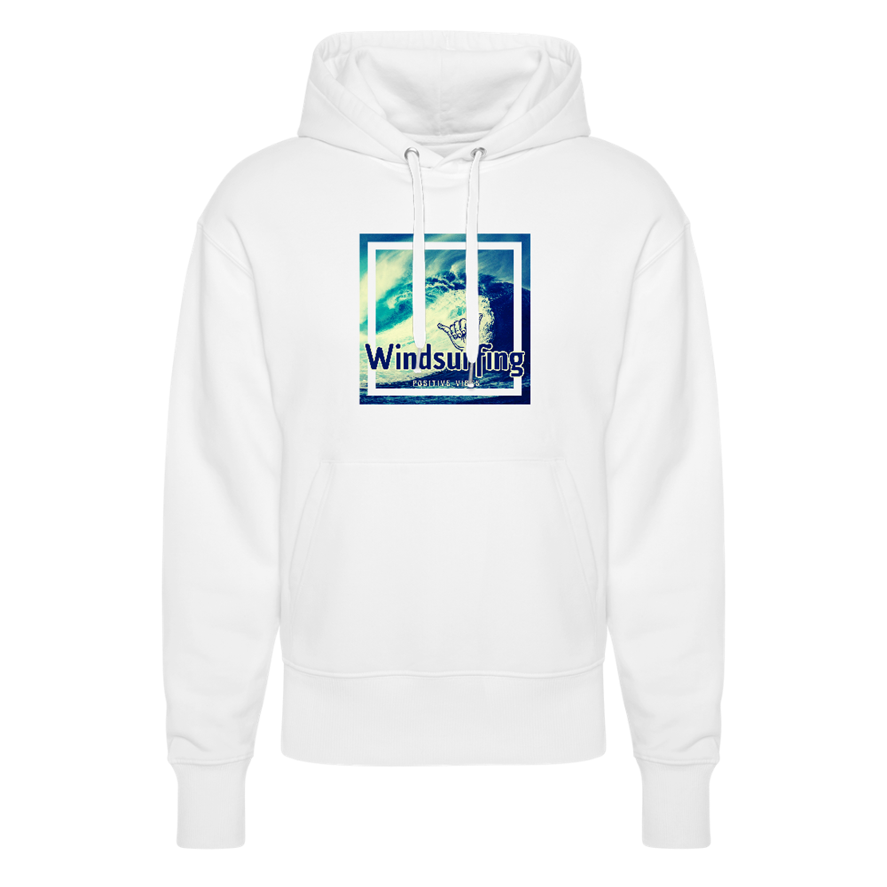 Unisex Relaxed Fit Bio-Hoodie -positive vibes- - Weiß