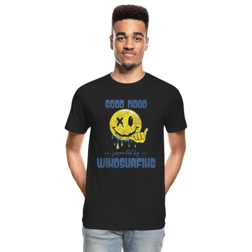 Männer Premium Bio T-Shirt -smiley- - Schwarz