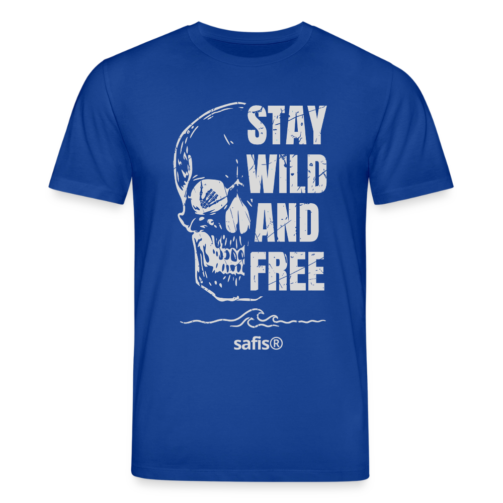 safis T-Shirt mit Totenschädel -wild and free- Unisex Bio-T-Shirt CREATOR - Dunkelblau
