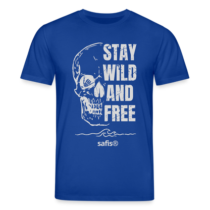 safis T-Shirt mit Totenschädel -wild and free- Unisex Bio-T-Shirt CREATOR - Dunkelblau