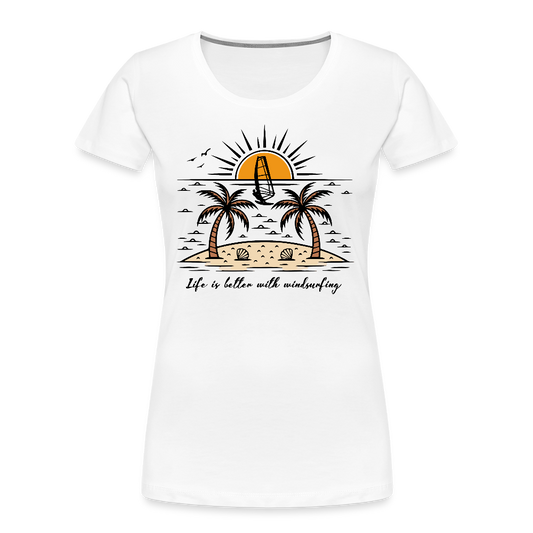Frauen Premium Bio T-Shirt -better life- - Weiß