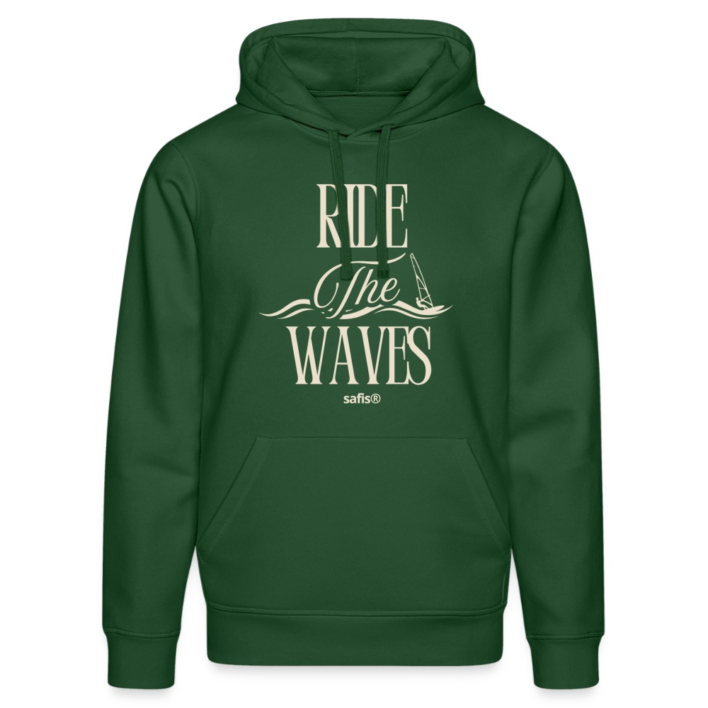 Unisex Bio-Hoodie DRUMMER -ride the waves- - Flaschengrün