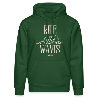 Unisex Bio-Hoodie DRUMMER -ride the waves- - Flaschengrün