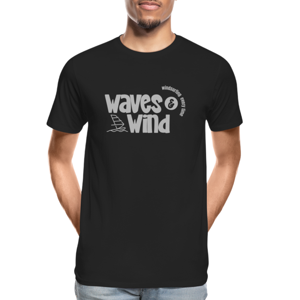 Männer Premium Bio T-Shirt -waves & wind- - Schwarz