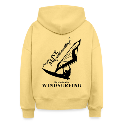 Windsurf Frauen Bio Hoodie -are you alive- - Hellgelb