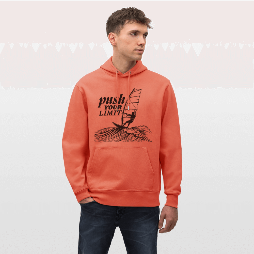 Nachhaltiger Hoodie push – perfekte Geschenkidee für Windsurf Fans - Hellrot