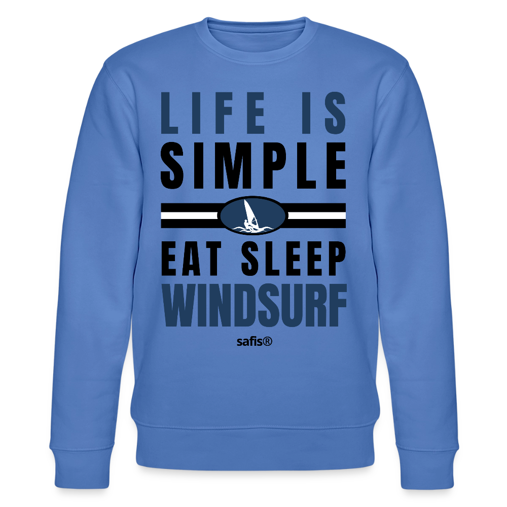 Männer Pullover Windsurfen safis  -eat sleep windsurf- Unisex Bio-Sweatshirt CHANGER - Blau