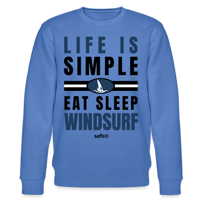 Männer Pullover Windsurfen safis  -eat sleep windsurf- Unisex Bio-Sweatshirt CHANGER - Blau