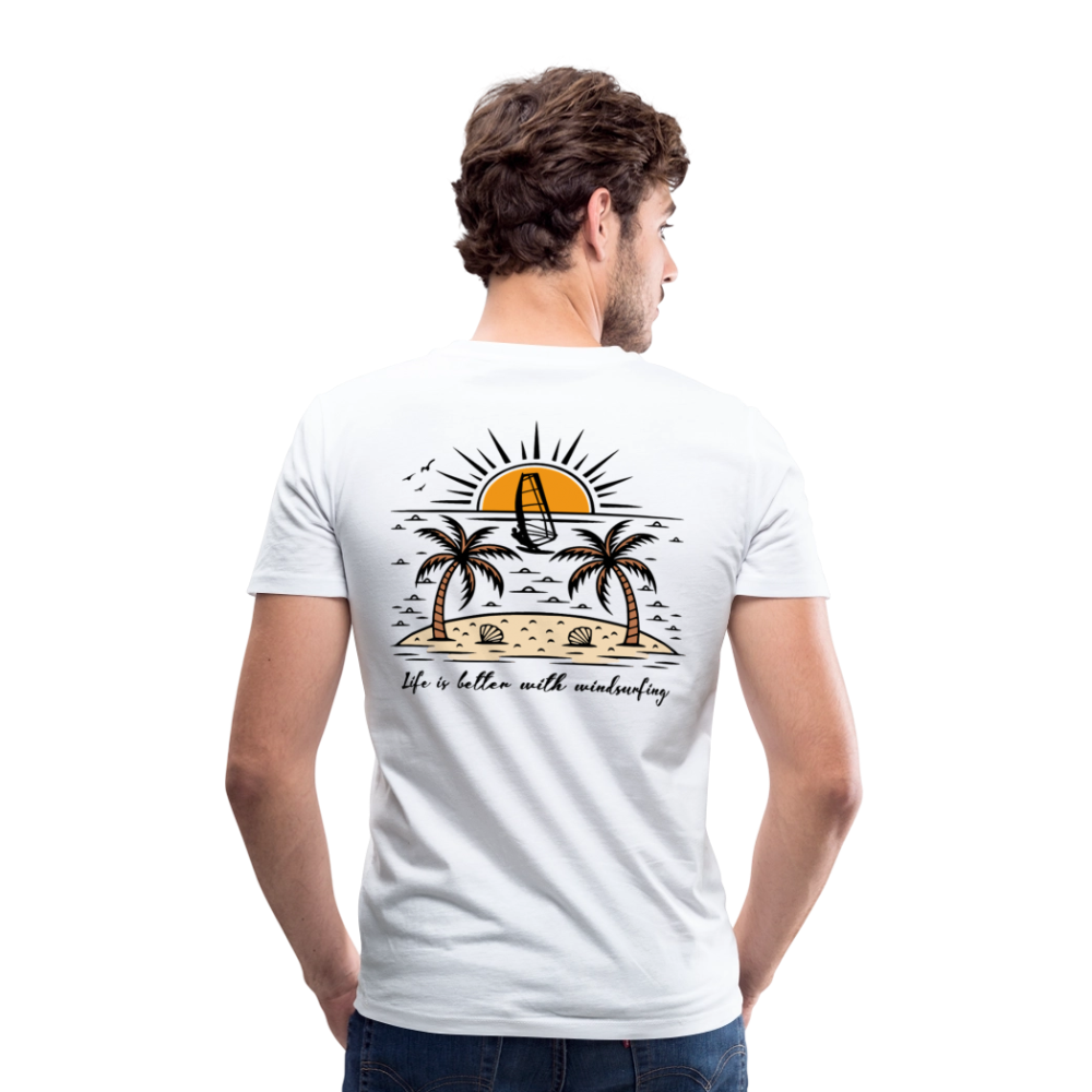 Männer Bio-T-Shirt mit V-Ausschnitt -better life- - Weiß