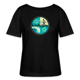 Relaxed Rundhals Frauen Bio-T-Shirt -ocean- - Schwarz