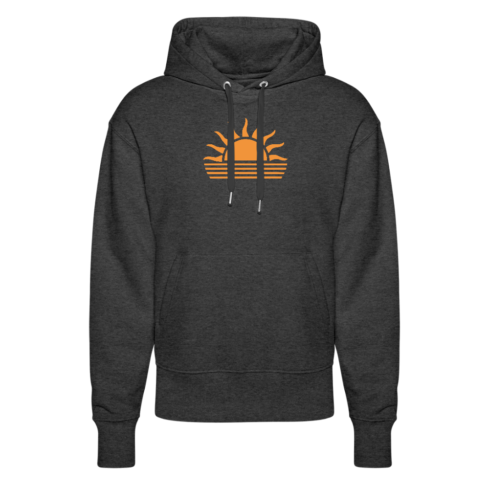 Unisex Relaxed Fit Bio-Hoodie -sunset- - Dunkelgrau meliert