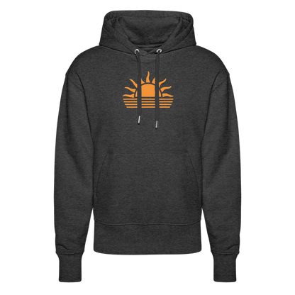 Unisex Relaxed Fit Bio-Hoodie -sunset- - Dunkelgrau meliert