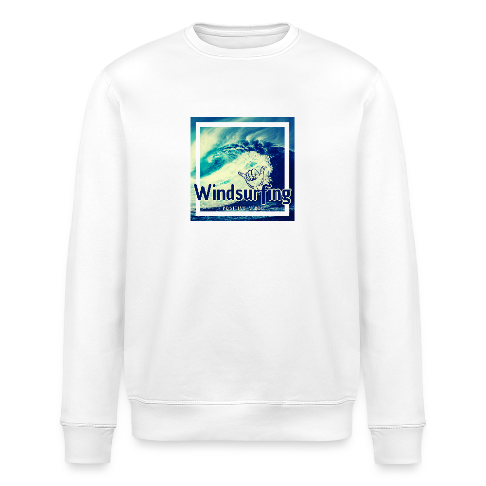 Unisex Bio-Sweatshirt ROLLER -positive vibes- - Weiß